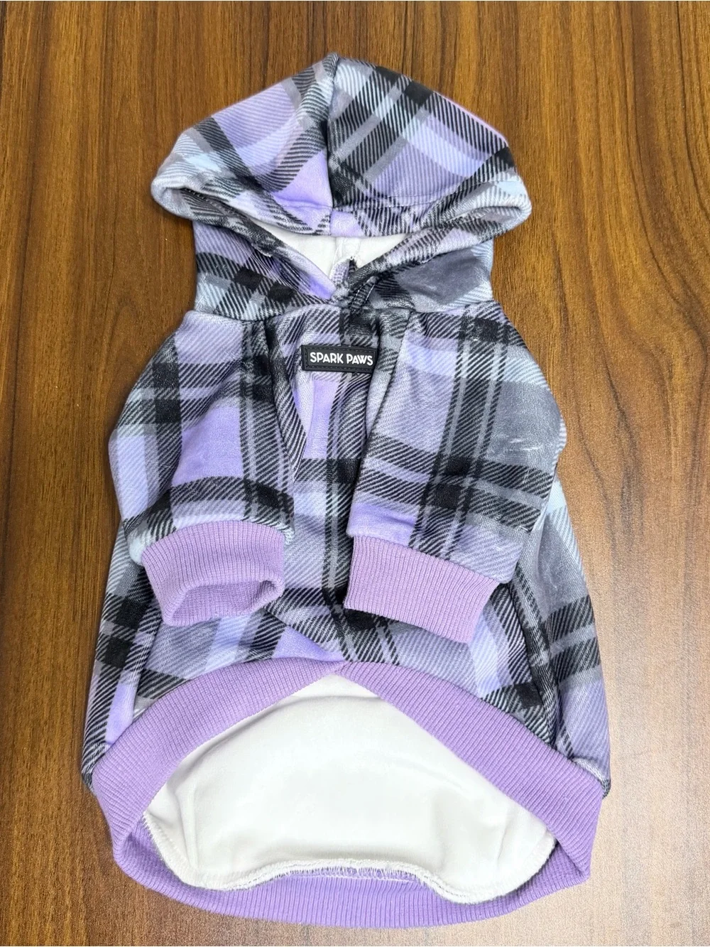 Spark Paws Plaid Dog Hoodie (M)